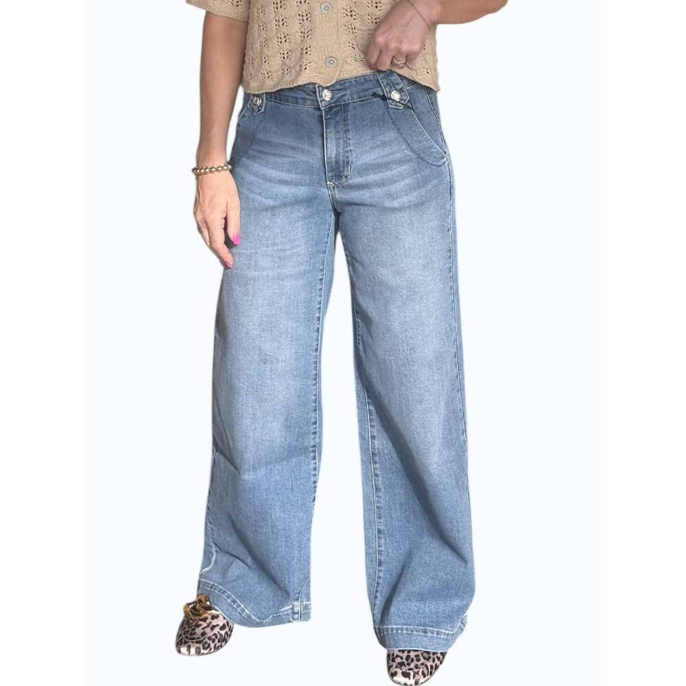 NEW BLUE REVIVAL midrise trouser denim in dominica